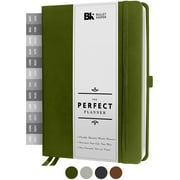 BK Undated Weekly/Monthly Planner 2022-2023 - Daily Planner Agenda \u0026 Personal Organizer to Increase Productivity, Academic Planner w/ Sticker Set. A5 (5.8 x 8.3) - Green Hardcover